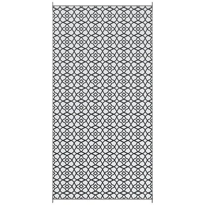 Reversible Outdoor Rug, Waterproof, 9' x 18', Clover, Black and White Outdoor Reversible Rugs Options at Gallery Canada