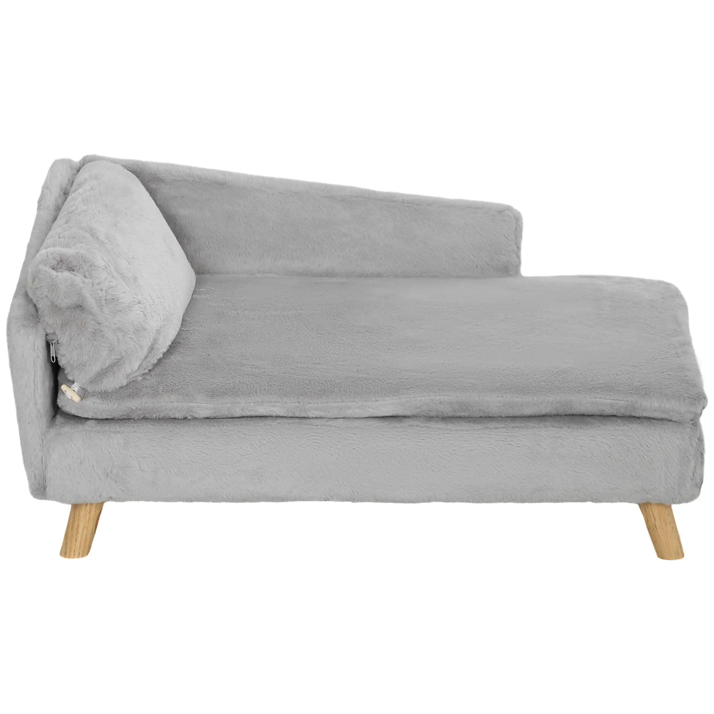 Dog Sofa Bed for Medium Pets, Removable Washable Cover, Light Grey Dog Sofas Light Grey, Natural Wood at Gallery Canada