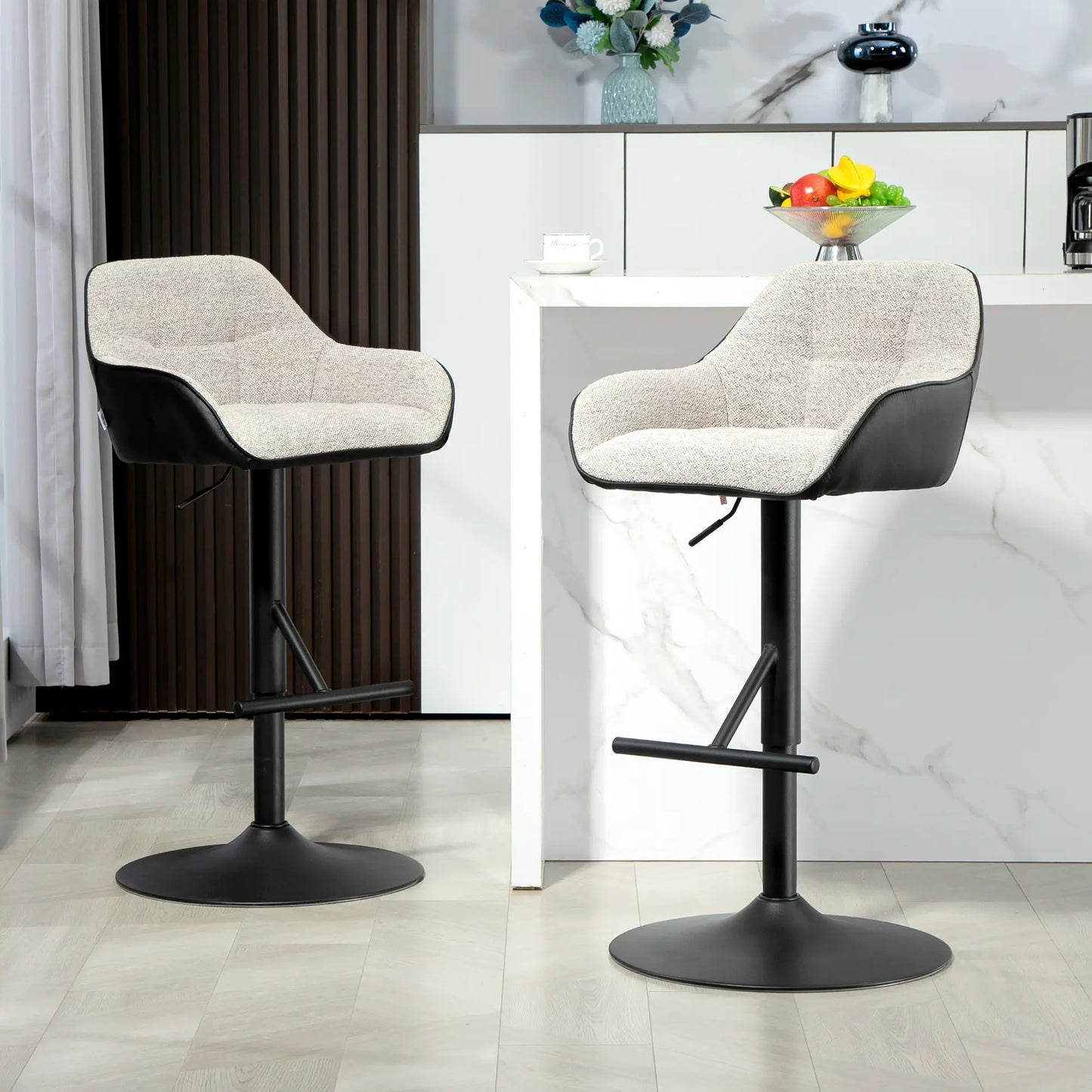 Swivel Counter Height Barstools Set of 2, Adjustable Height, Light Grey Bar Stools at Gallery Canada