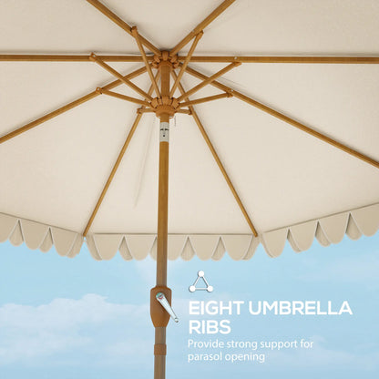 9 ft Outdoor Patio Umbrella, Push Button Tilt Crank, Cream White Sun Umbrellas at Gallery Canada
