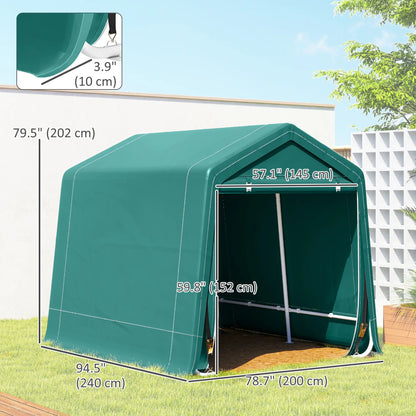 7.9' x 6.6' Garden Storage Tent, Metal Frame, Double Zipper Doors, Green Car Shelters at Gallery Canada