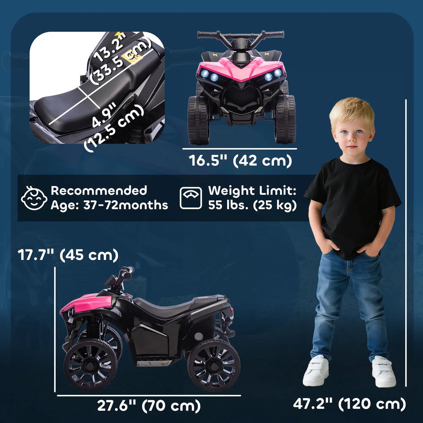 6V Kids ATV, 4 Wheeler Electric Ride on Car, Pink Electric Toy Cars at Gallery Canada