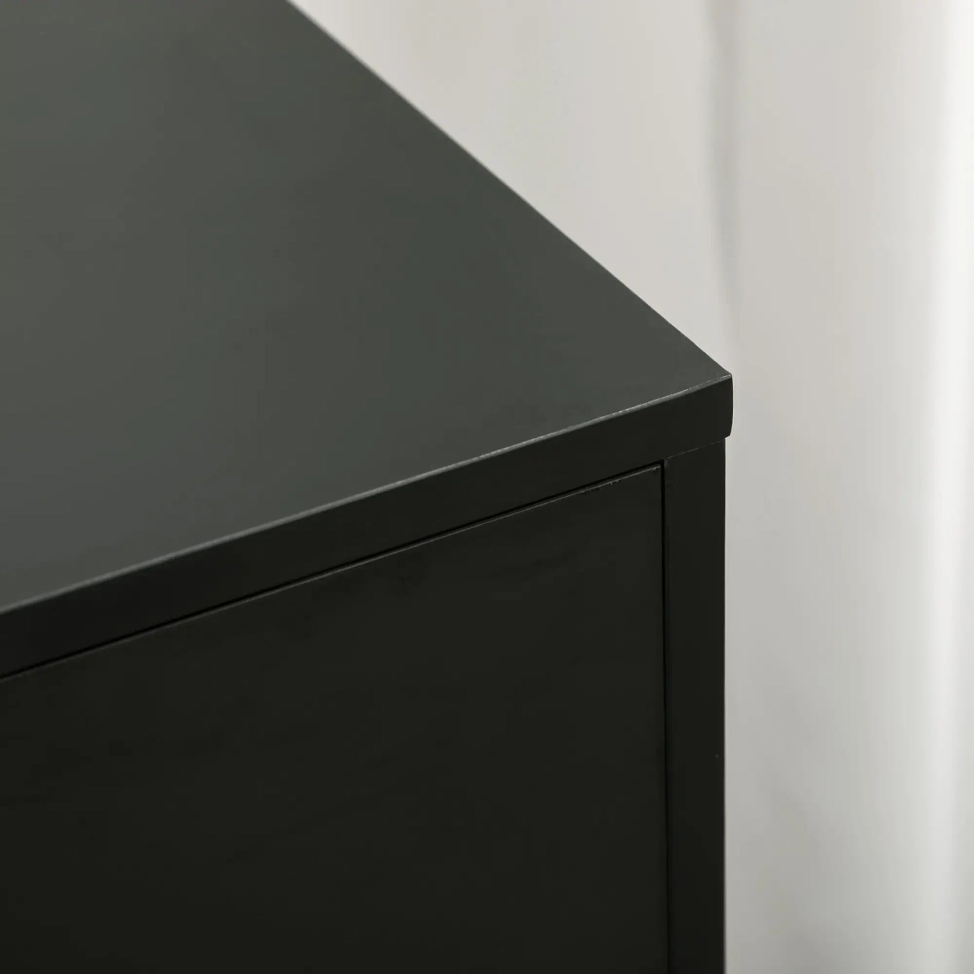 5-Drawer Lateral Filing Cabinet with Door, Adjustable Shelf, Wheels, Black Storage Cabinets at Gallery Canada