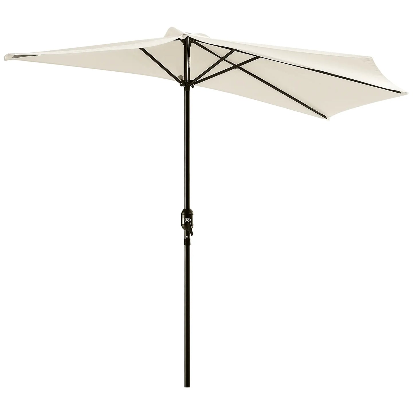 9.8ft Half Umbrella, Semi Round Patio Parasol, Crank Handle, Top Vent, Cream Sun Umbrellas at Gallery Canada