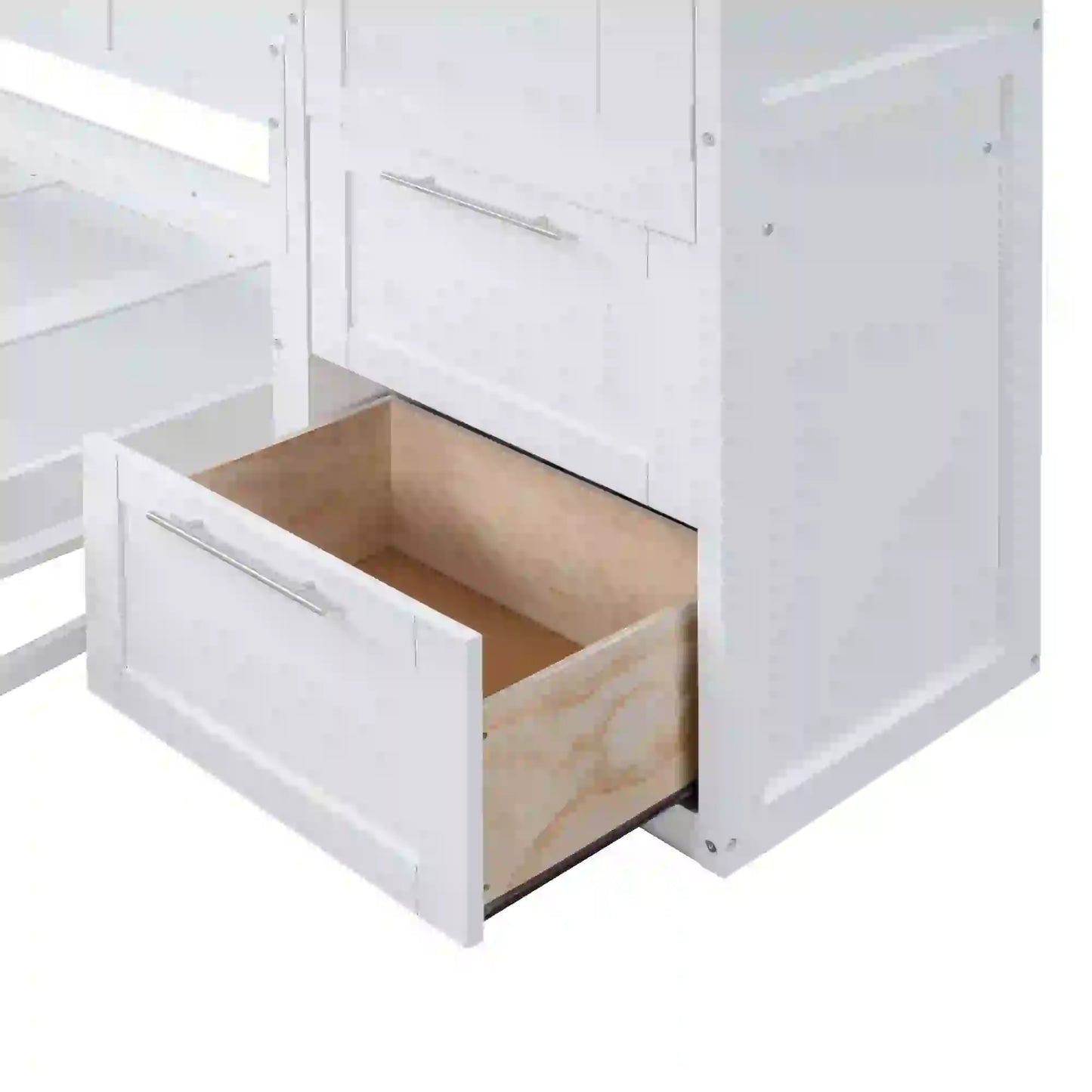 Murphy Bed with Side Flip, Closet, Drawers, 112" L x 21.5" W x 78.5" H, White Bed Frames at Gallery Canada