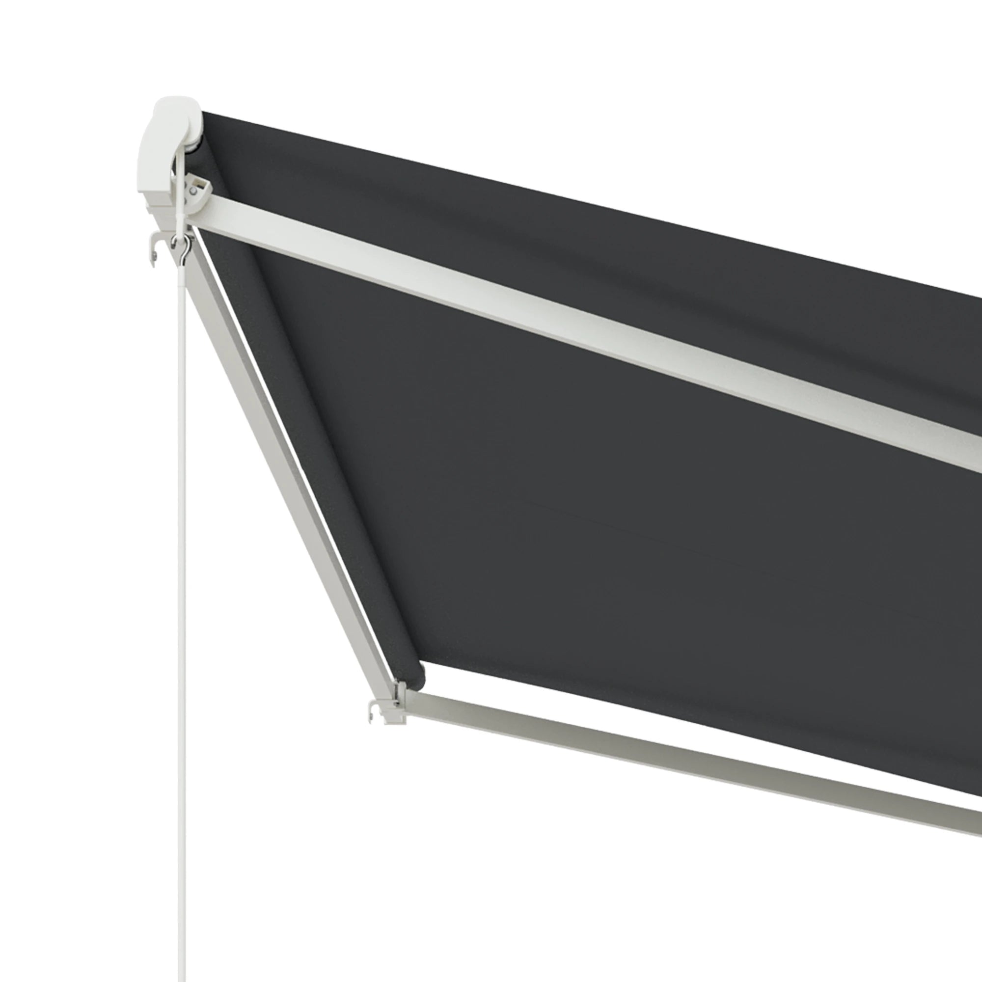 13' x 10' Retractable Electric Awning, Remote, Manual Crank, Grey Deck Awnings at Gallery Canada