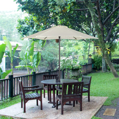 6.6FT Patio Umbrella, 6 Ribs, Cream White Sun Umbrellas Cream at Gallery Canada