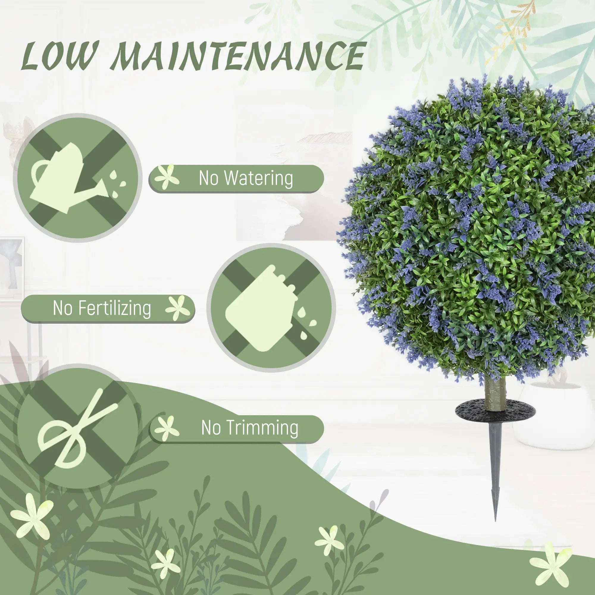 Artificial Lavender Plants, Set Of 2, UV Protected, Indoor Outdoor Decor, Purple Artificial Trees at Gallery Canada