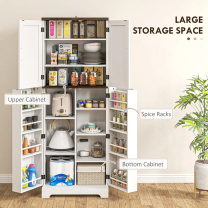 64" Tall Kitchen Pantry Cabinet, Adjustable Shelves, White Kitchen Pantry Cabinets at Gallery Canada