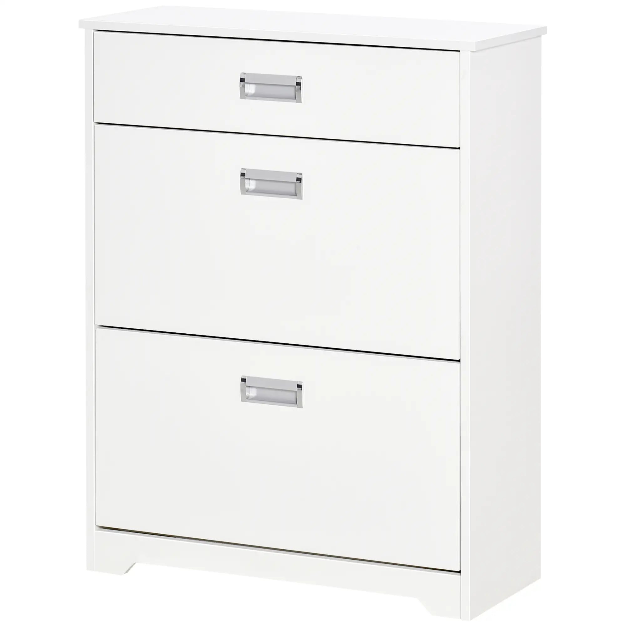 Narrow Shoe Storage, 2 Flip Doors, Adjustable Shelves, Holds 16 Pairs, White Shoe Storage Cabinets & Racks at Gallery Canada