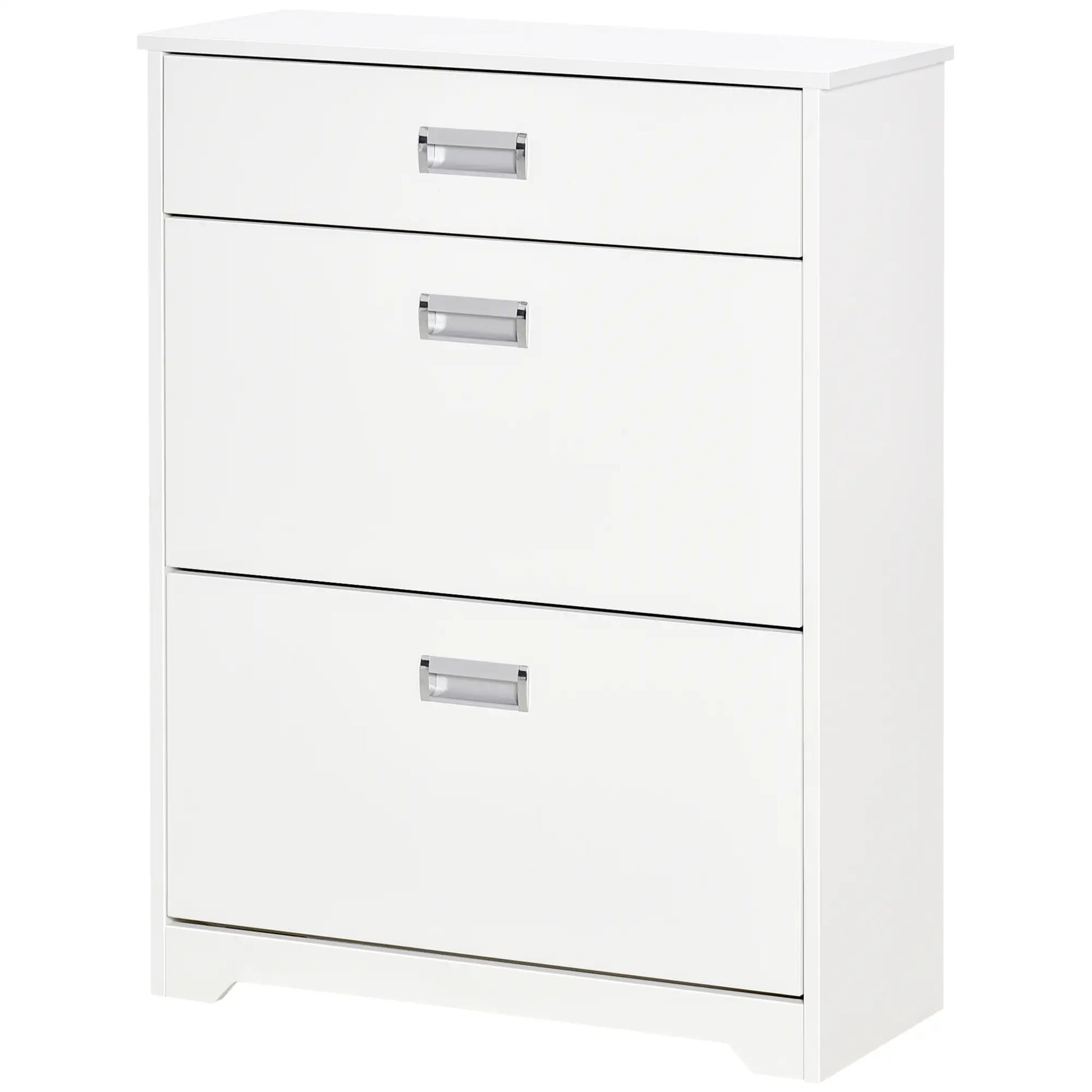 Narrow Shoe Storage, 2 Flip Doors, Adjustable Shelves, Holds 16 Pairs, White Shoe Storage Cabinets & Racks at Gallery Canada