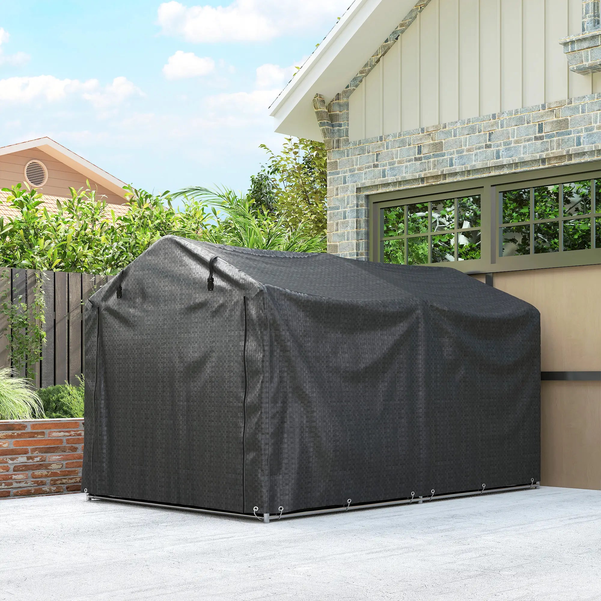 Outdoor Storage Shed, UV Resistant Bike Tent, Portable for Motorcycle, Black Portable Shed at Gallery Canada
