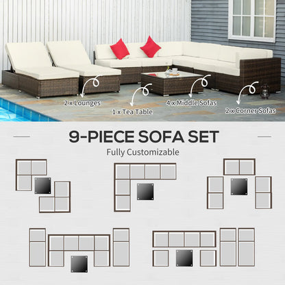9 Piece Wicker Patio Set, Cream White Patio Furniture Sets at Gallery Canada