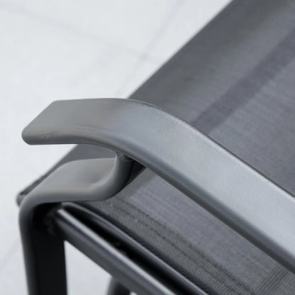 Double Glider Chair with Glass Table, Outdoor High Back, Black Outdoor Gliders at Gallery Canada