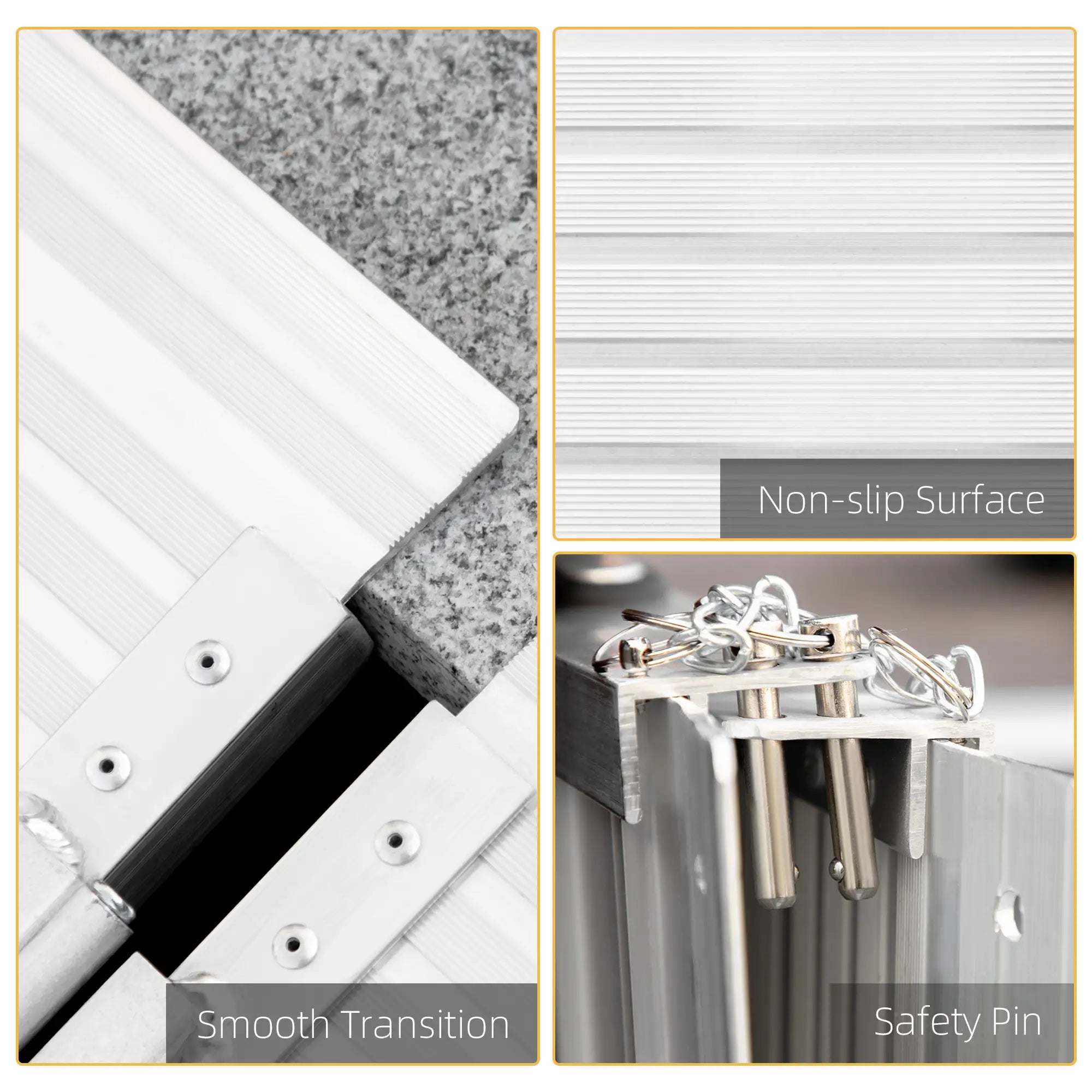 Textured Aluminum Folding Wheelchair Ramp, 2', Portable Threshold Ramp Knee Walker & Wheelchair Ramps at Gallery Canada