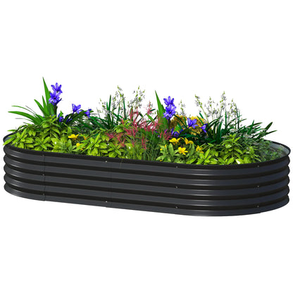 6' x 3' x 1' Galvanized Raised Garden Bed, Metal Plant Stake, Black Galvanized Planter Boxes Black at Gallery Canada