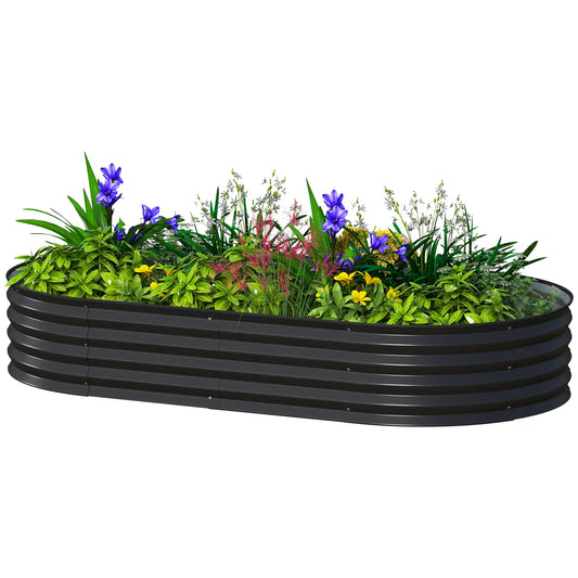 6' x 3' x 1' Galvanized Raised Garden Bed, Metal Plant Stake, Black Galvanized Planter Boxes Black at Gallery Canada