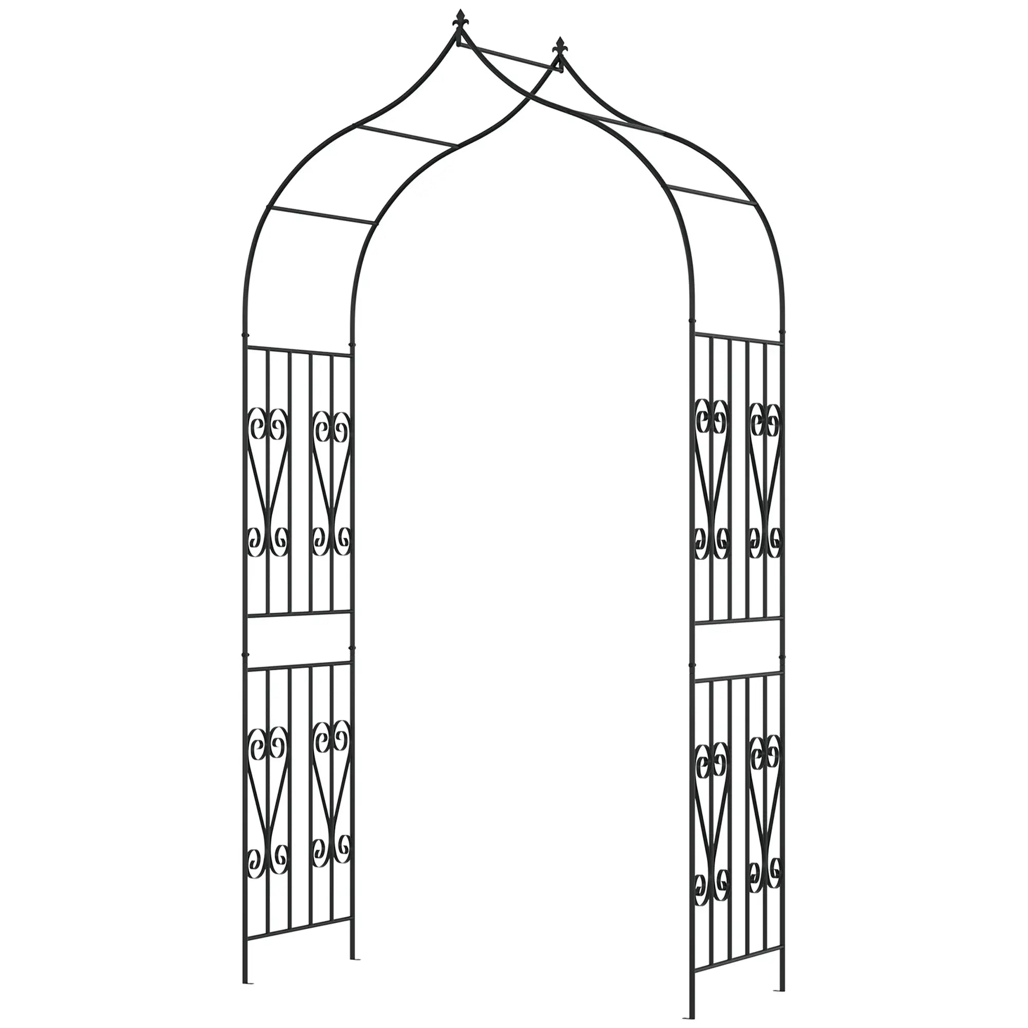 8.7FT Garden Arch Trellis, Outdoor Wedding Arbor, Scrollwork Design Garden Arches at Gallery Canada