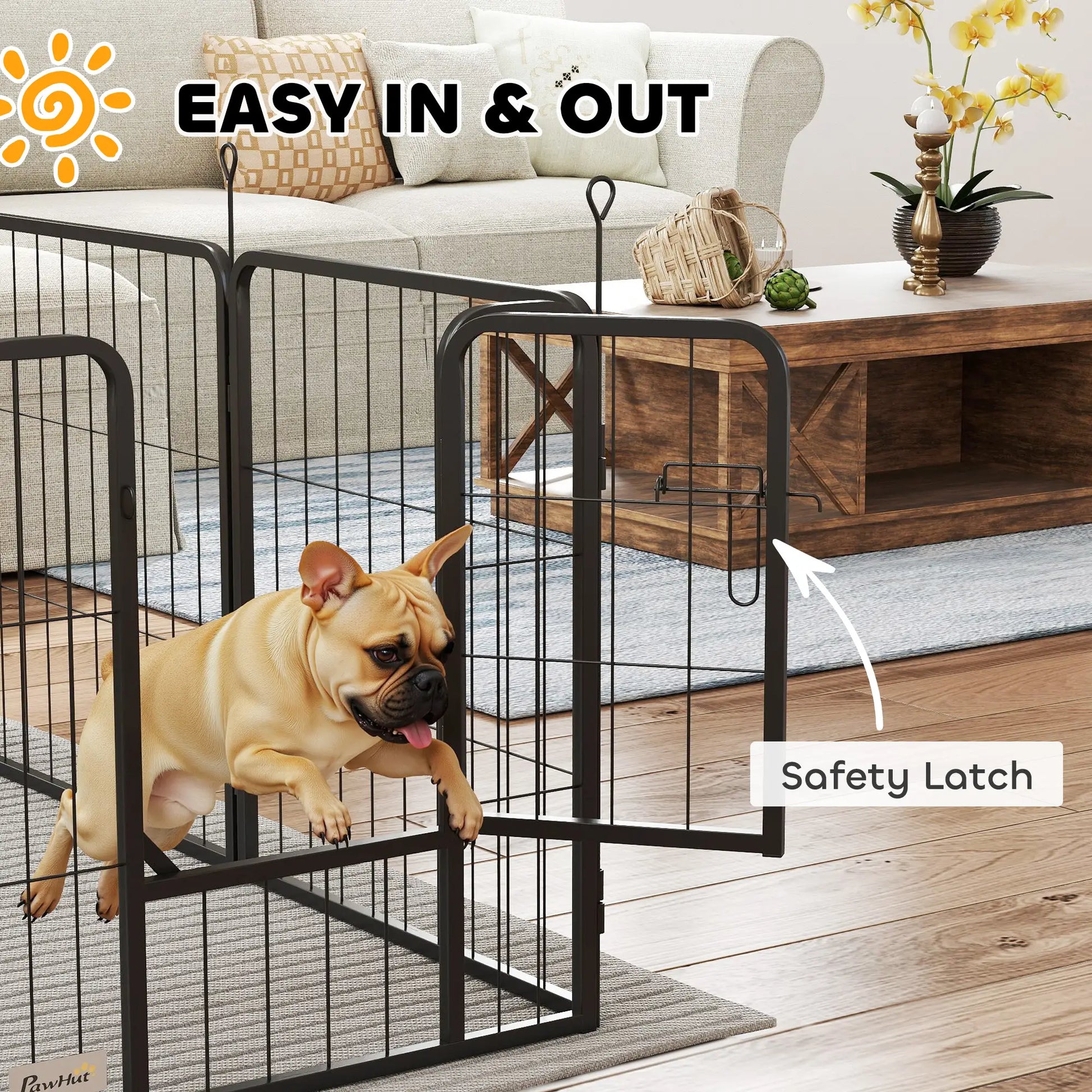 16 Panels Dog Playpen with Straps, Portable &; DIY, for Small Dogs, for Yard, RV, Camping, Garden, 24" Height Houses, Kennels & Pens at Gallery Canada
