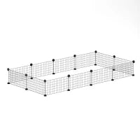 Cage pour cochon d'Inde, 31 panneaux, cabanes surélevées, tapis antidérapants, noir