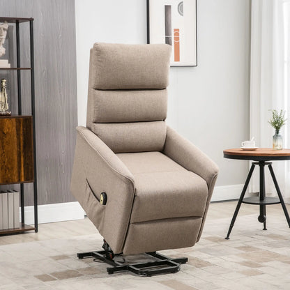 Power Lift Chair Recliner with Remote, Side Pockets, Brown Electric Power Lift Chairs at Gallery Canada
