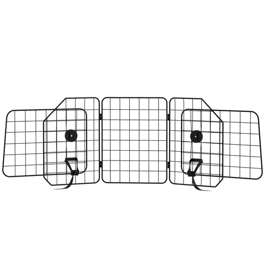 Dog Car Barrier, Adjustable SUV Trunk Divider, Heavy-Duty Steel Wire Mesh, Black