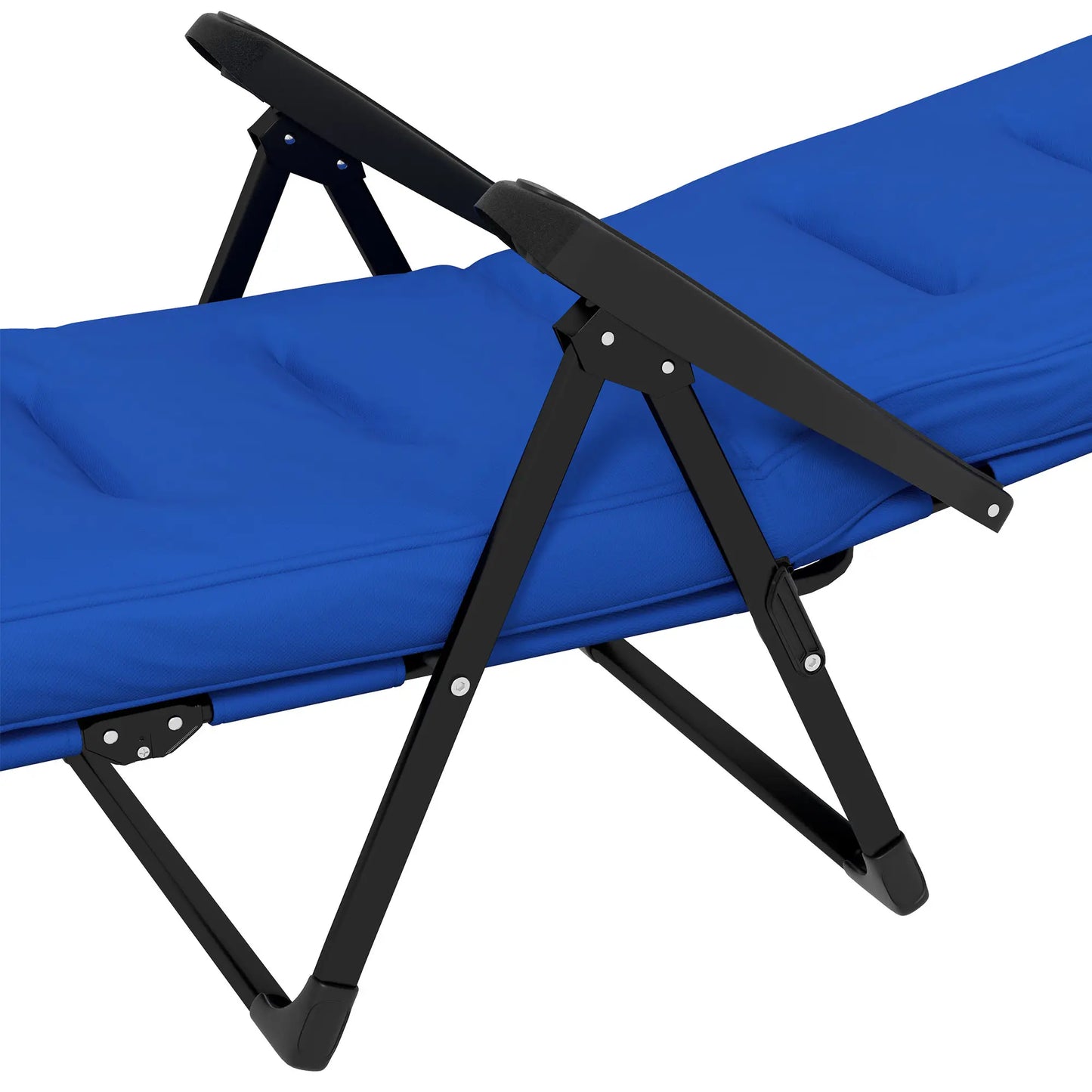 Outdoor Lounge Chair with Padded Cushion, Folding Reclining, Blue Lounger Chairs at Gallery Canada