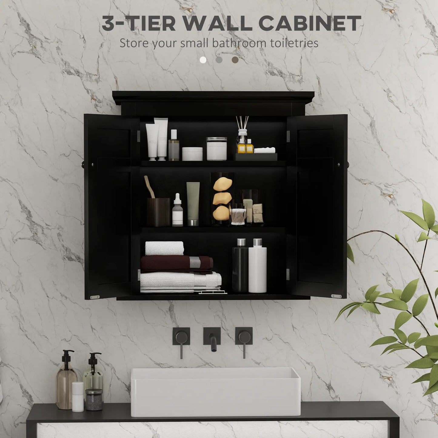 Bathroom Medicine Cabinet, Over Toilet Storage, Adjustable Shelves, Black Bathroom Cabinets at Gallery Canada