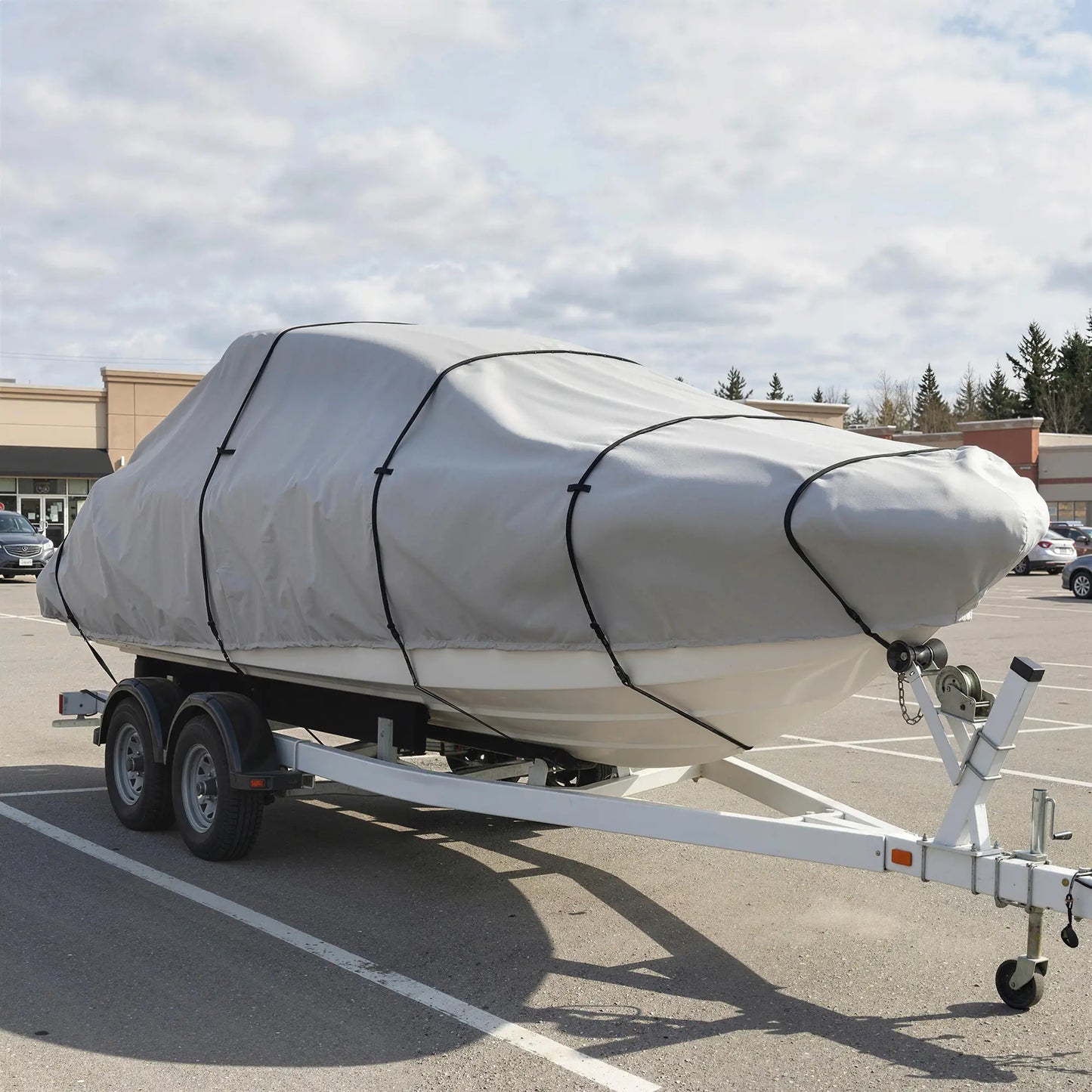 19-20 Ft Trailer Boat Cover, 3000mm Waterproof, Light Grey Water Sports & Boating Supplies at Gallery Canada