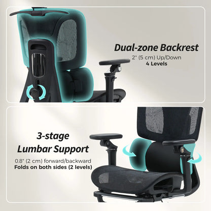 Ergonomic Mesh Office Chair, High Back, Lumbar Support, Black Task Chairs at Gallery Canada
