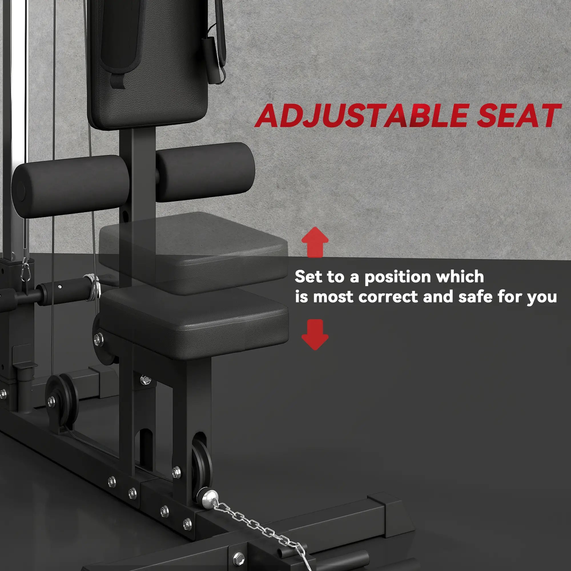 Lat Pull Down Machine, High Low Pulley, Adjustable Seat, Flip-Up Footplate, Black Power Towers at Gallery Canada