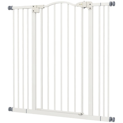 Extra Tall Dog Gate with Door, Pressure Fit, Auto Close, 29-39 Inches, White Houses, Kennels & Pens White at Gallery Canada
