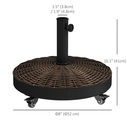20.5" Round Parasol Base, Resin Umbrella Stand, Outdoor, Bronze Umbrella Bases at Gallery Canada