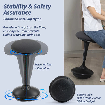 Swivel Standing Desk Chair, Backless Wobble Stool, Adjustable Ergonomic Stool Office Chairs at Gallery Canada