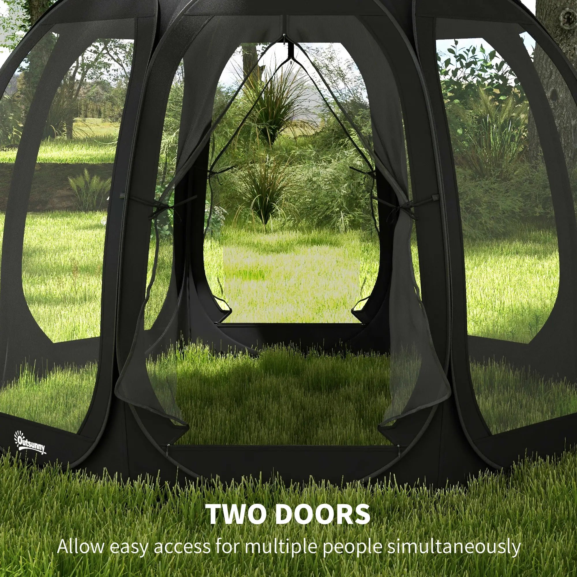 11' x 11.5' Screen Tent, Pop Up Camping Gazebo, Black Pop Up Canopies at Gallery Canada