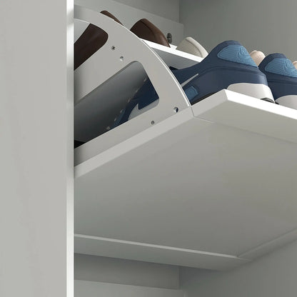 Modern Shoe Storage, 3 Flip Drawers, Adjustable Shelves, 18 Pairs, White Shoe Storage Cabinets & Racks at Gallery Canada