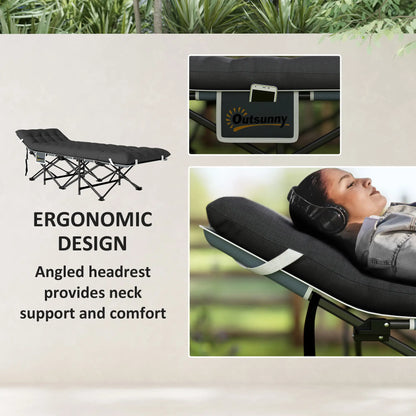 26.8" Wide Folding Bed, Camping Cot For Adults, 330 LBS Max Load, Black Camping Cots at Gallery Canada