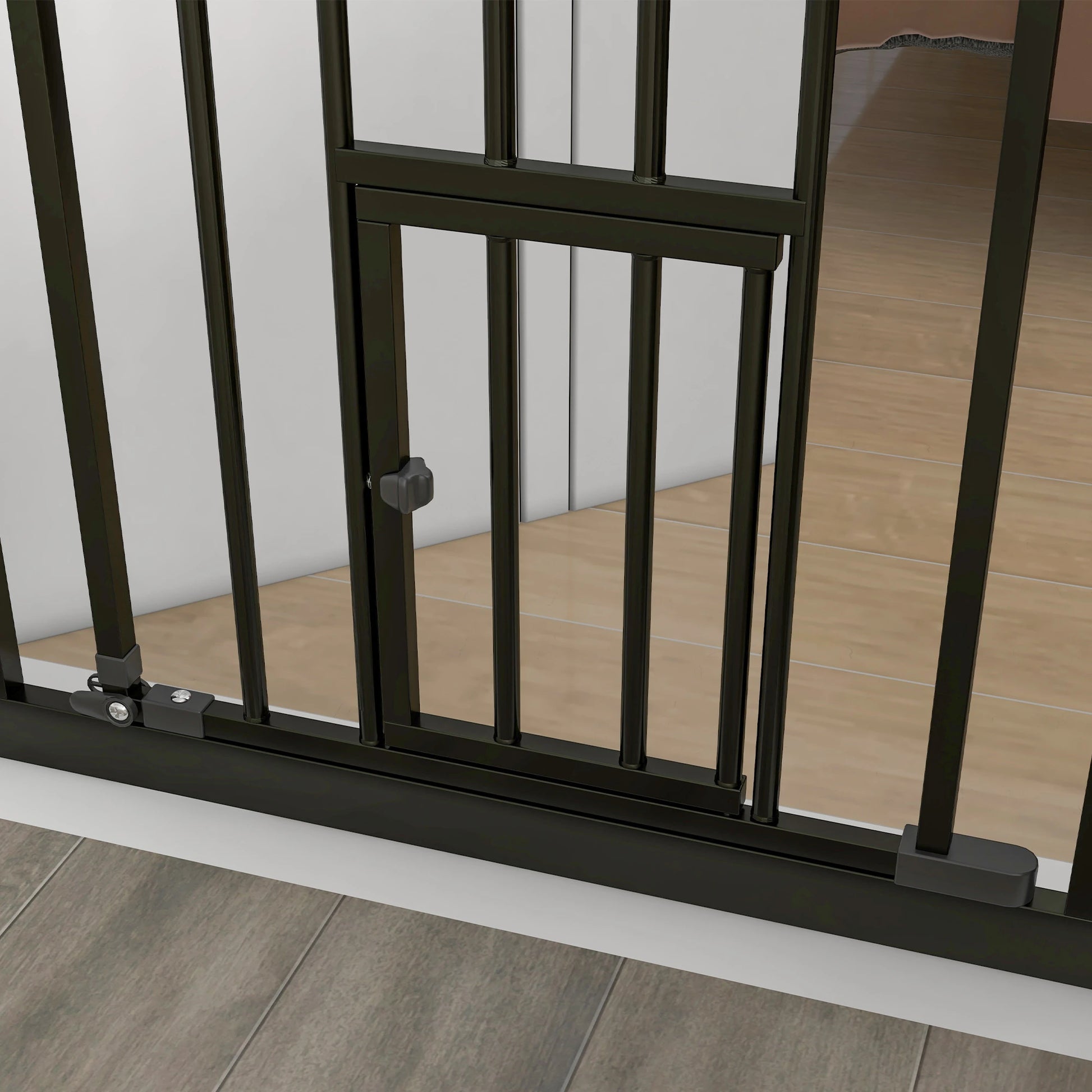 36" Indoor Dog Gate for Doorways, House, Stairs, Black Houses, Kennels & Pens at Gallery Canada