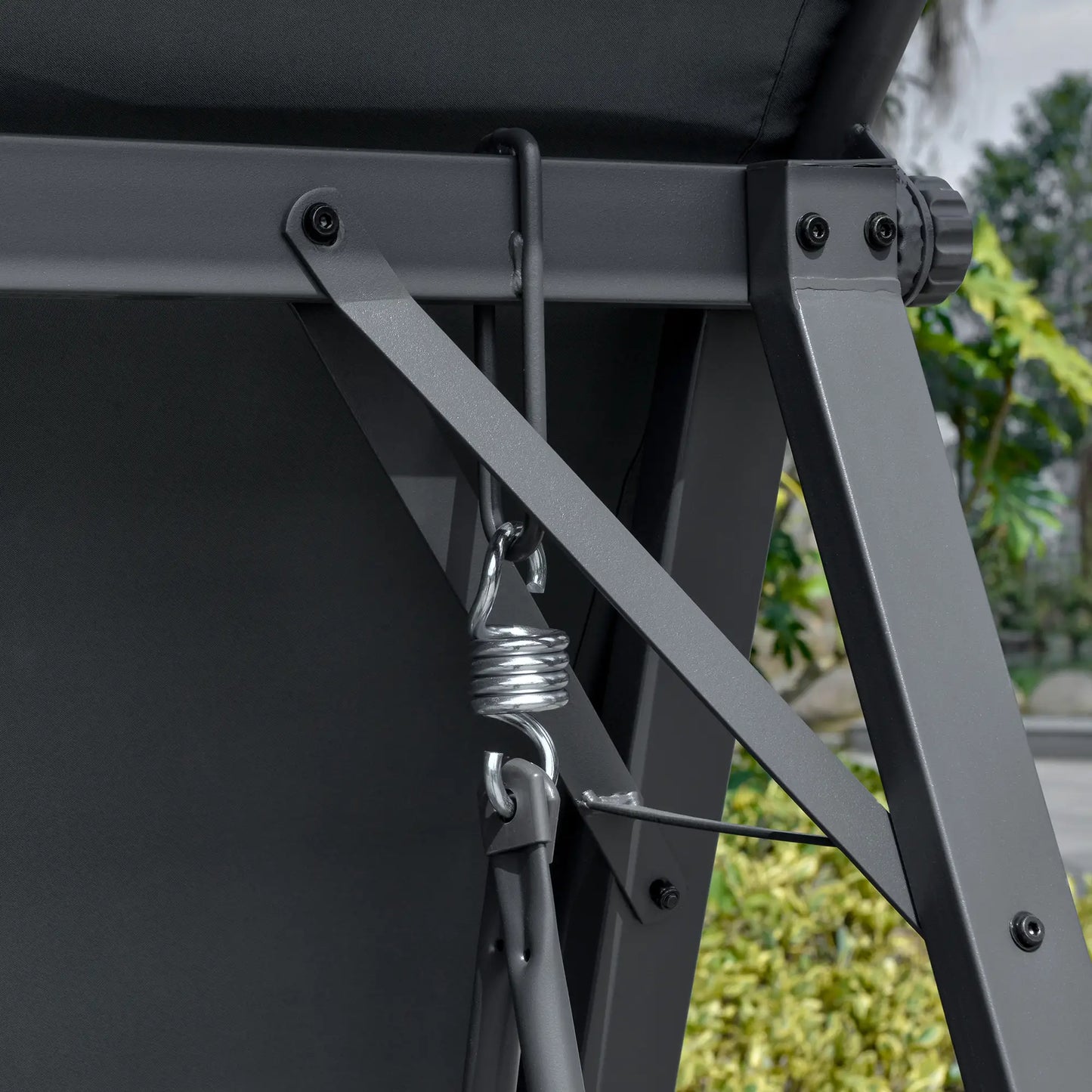 2-Seat Outdoor Porch Swing With Adjustable Canopy, Removable Seat, Steel Frame Patio Swings with Stand at Gallery Canada