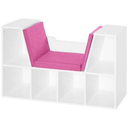 6-Cubby Bookcase with Seat Cushion, Cube Storage Shelf, Pink Small Bookshelves at Gallery Canada