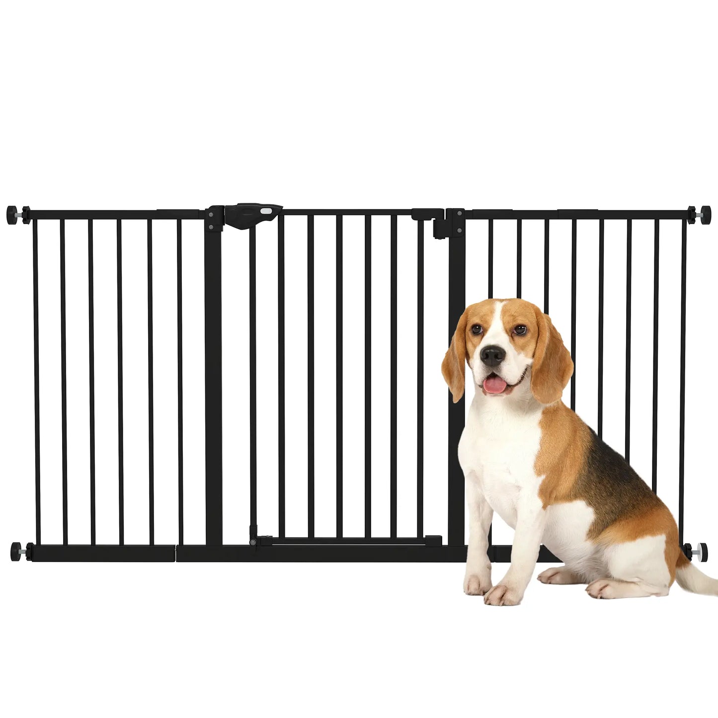 Pet Gate with Door, 30 Inch Tall, Includes Extensions Kit, Black Houses, Kennels & Pens at Gallery Canada