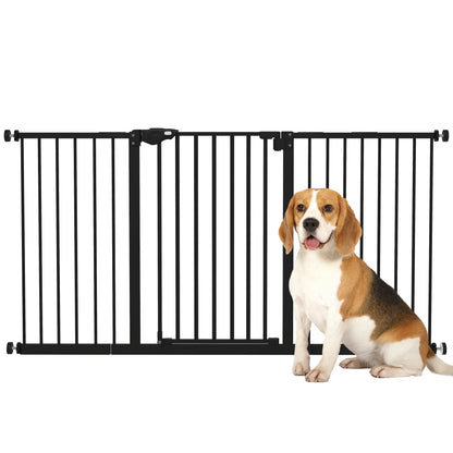 Pet Gate with Door, 30 Inch Tall, Includes Extensions Kit, Black Houses, Kennels & Pens at Gallery Canada