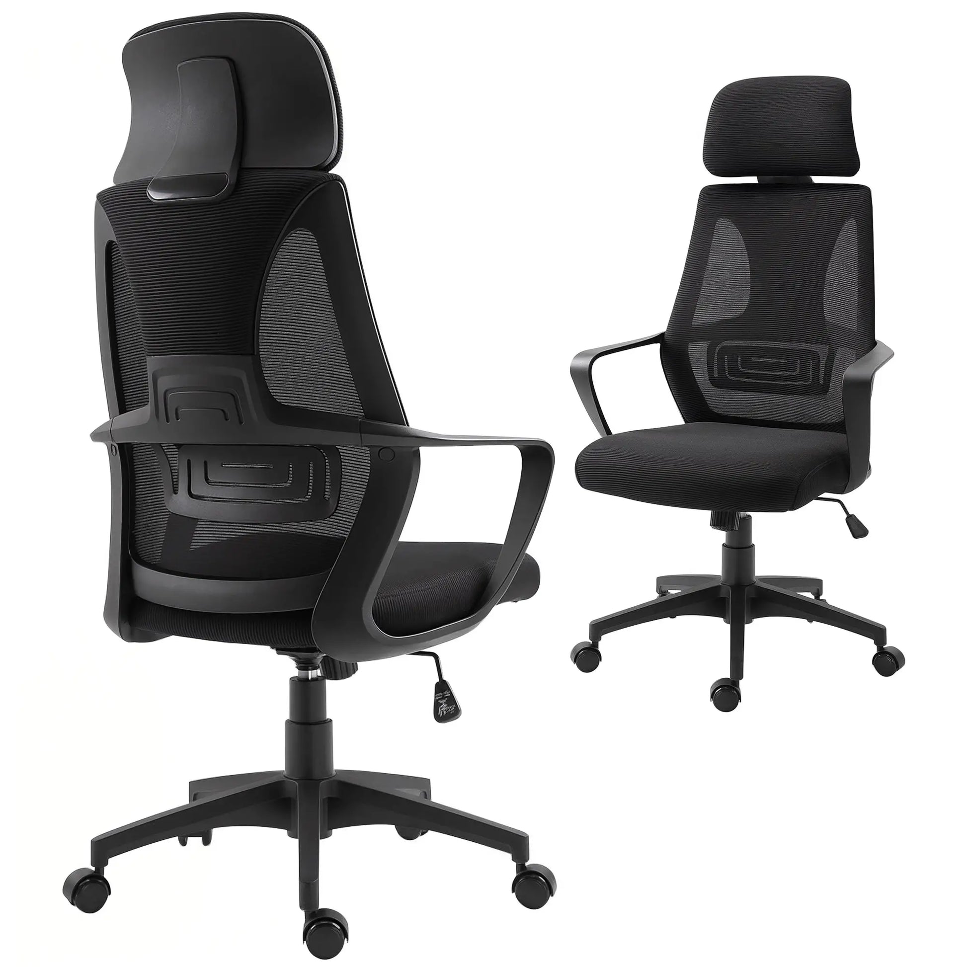 Mesh Office Chair, Adjustable Headrest, Ergonomic Desk Chair, Black Task Chairs Black at Gallery Canada