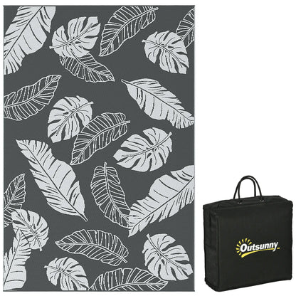 Reversible Outdoor RV Rug, Patio Mat, 6' x 9', Grey and White Garden Decor at Gallery Canada