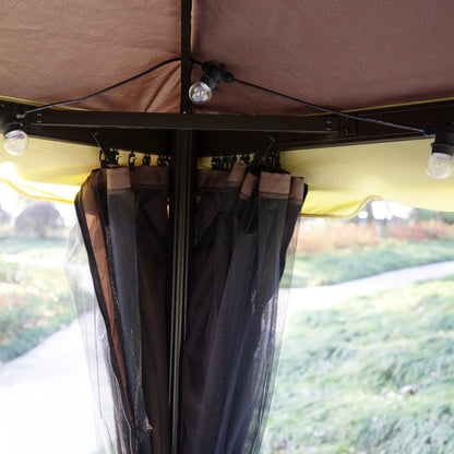 10 x 13ft Aluminum Gazebo, Double Tier Canopy, Netting, Curtains, Coffee Gazebos at Gallery Canada