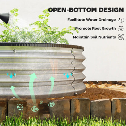 2Pcs Galvanized Raised Garden Bed, 4 X 3 X 1 Ft, Silver Galvanized Planter Boxes at Gallery Canada