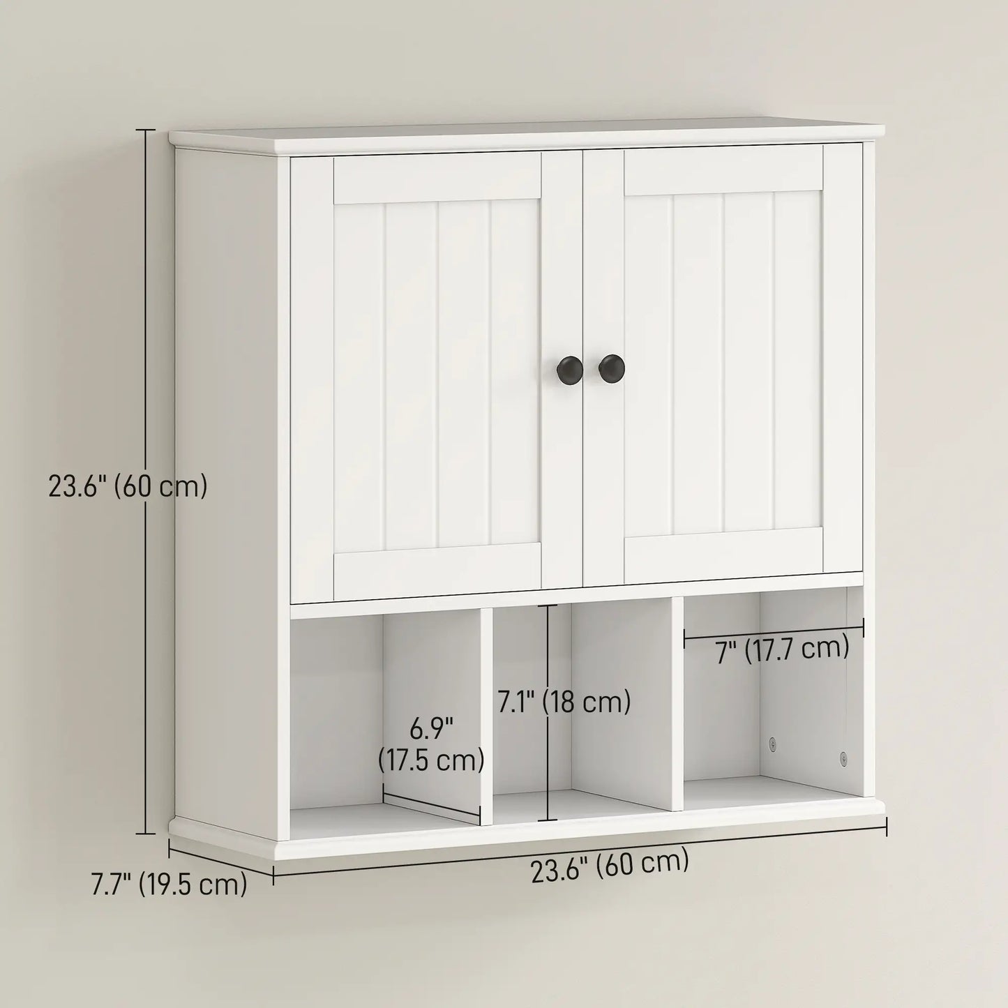 Farmhouse Wall Mounted Medicine Cabinet, Adjustable Shelf, White Wall Mounted Cabinets at Gallery Canada