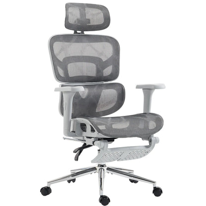 Ergonomic Office Chair, Mesh Reclining, Grey