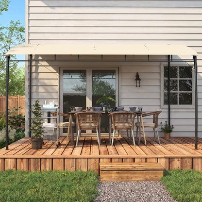 10' x 13' Outdoor Pergola, UV30+ Canopy, Steel Frame, Cream White Pergolas at Gallery Canada