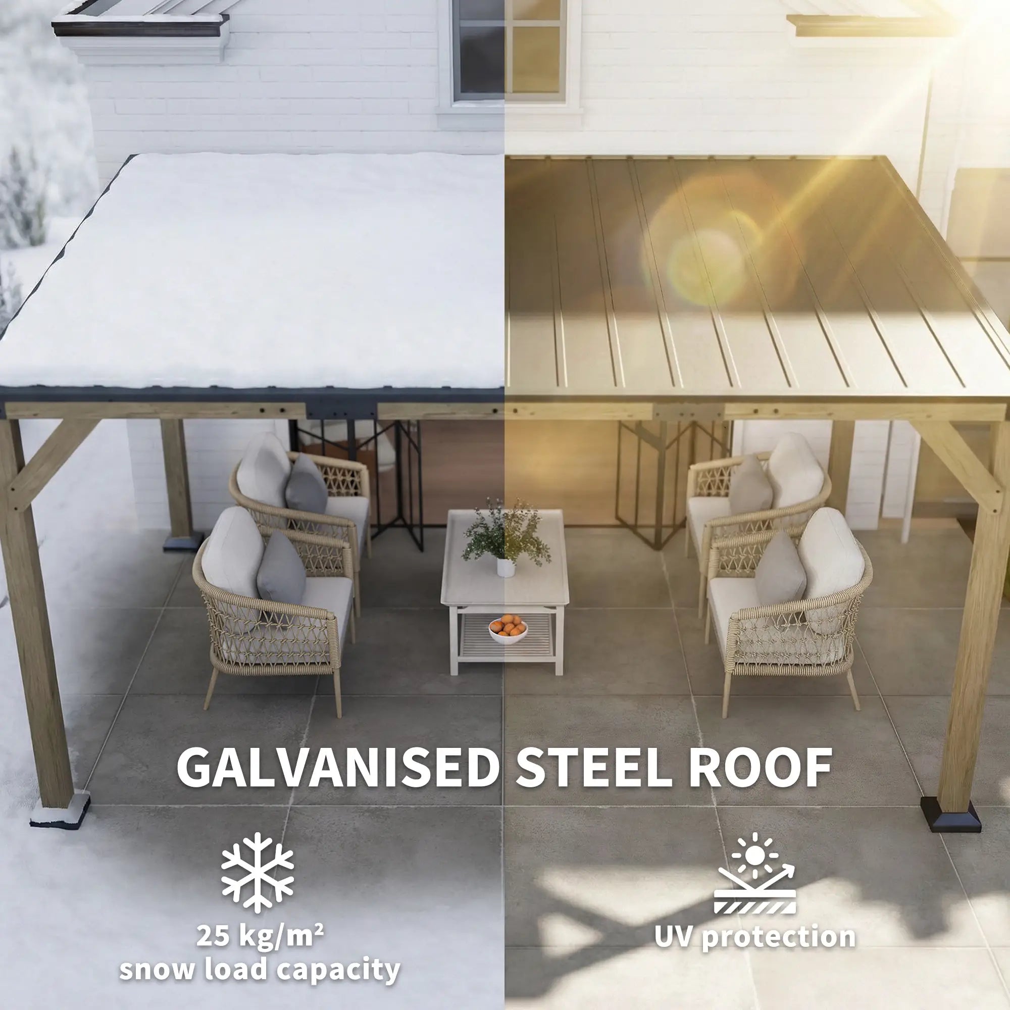 14' x 10' Galvanized Steel Hardtop Gazebo, Dark Grey Pergolas at Gallery Canada